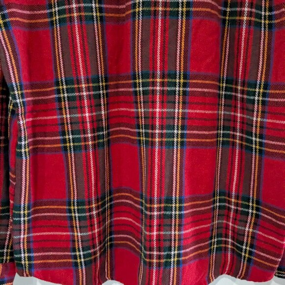 Forever 21 Men's Flannel Long Sleeve Button Down Shirt Jacket, Red Plaid, Large - Picture 11 of 14